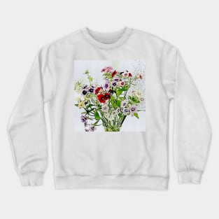 pretty flowers in the vase(watercolor painting) Crewneck Sweatshirt